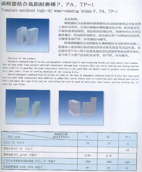 磷酸鹽結(jié)合高鋁磚耐磨磚